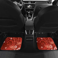 Personalized Hawaiian Maori Hammerhead Shark Car Mats Ulaula Plumeria LT9 Set 2pcs - Back Red - Polynesian Pride
