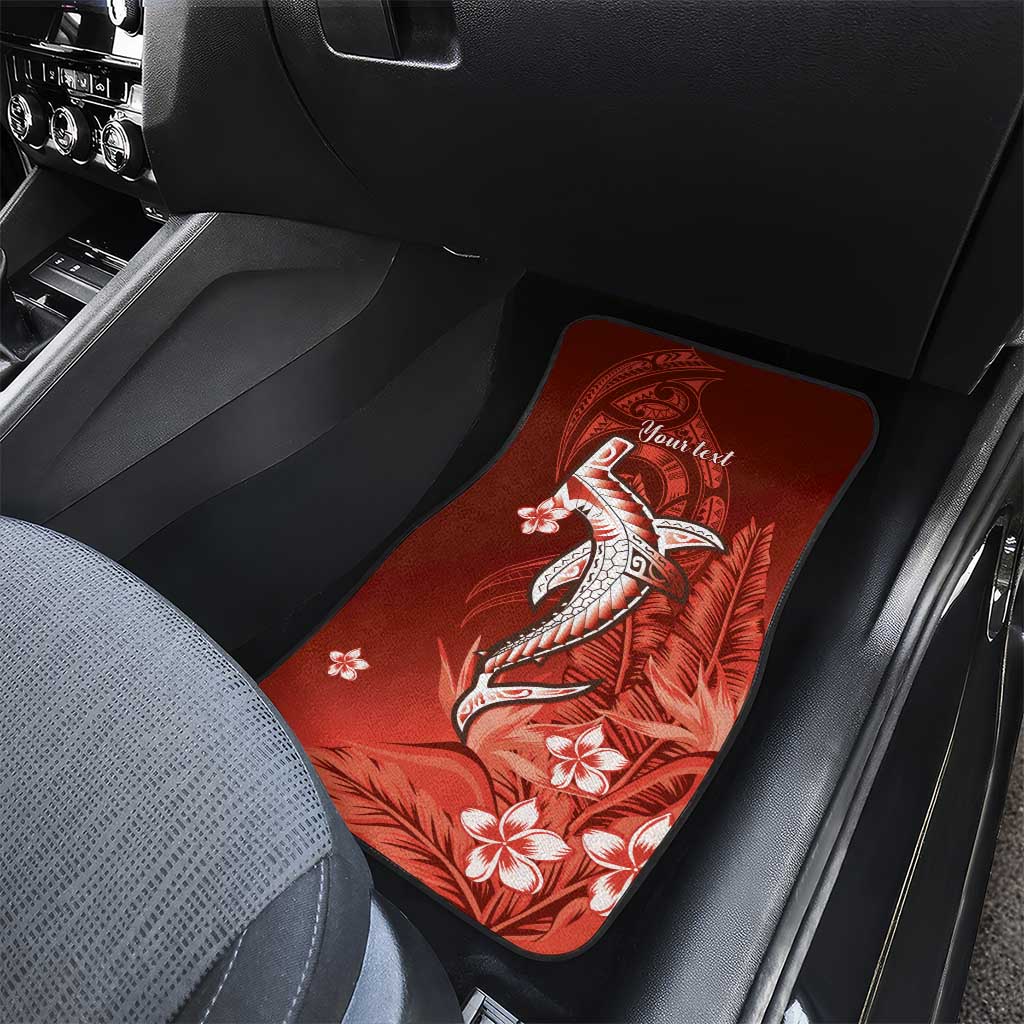Personalized Hawaiian Maori Hammerhead Shark Car Mats Ulaula Plumeria LT9 - Polynesian Pride