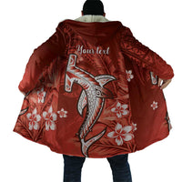 Personalized Hawaiian Maori Hammerhead Shark Cloak Ulaula Plumeria LT9 - Polynesian Pride