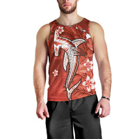 Personalized Hawaiian Maori Hammerhead Shark Men Tank Top Ulaula Plumeria LT9 - Polynesian Pride