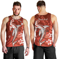 Personalized Hawaiian Maori Hammerhead Shark Men Tank Top Ulaula Plumeria LT9 - Polynesian Pride