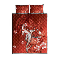 Personalized Hawaiian Maori Hammerhead Shark Quilt Bed Set Ulaula Plumeria LT9 - Polynesian Pride