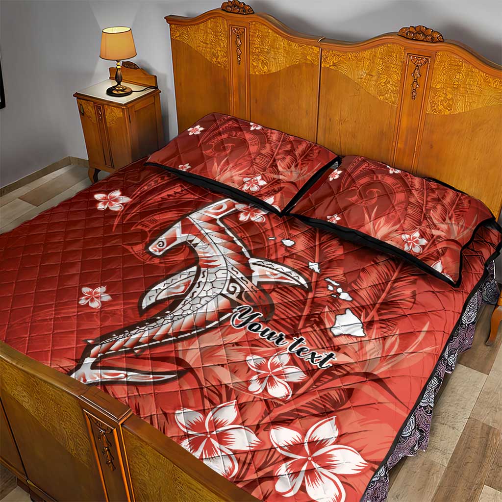 Personalized Hawaiian Maori Hammerhead Shark Quilt Bed Set Ulaula Plumeria LT9 - Polynesian Pride