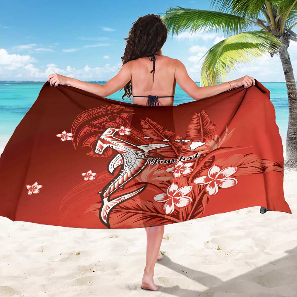 Personalized Hawaiian Maori Hammerhead Shark Sarong Ulaula Plumeria LT9 - Polynesian Pride