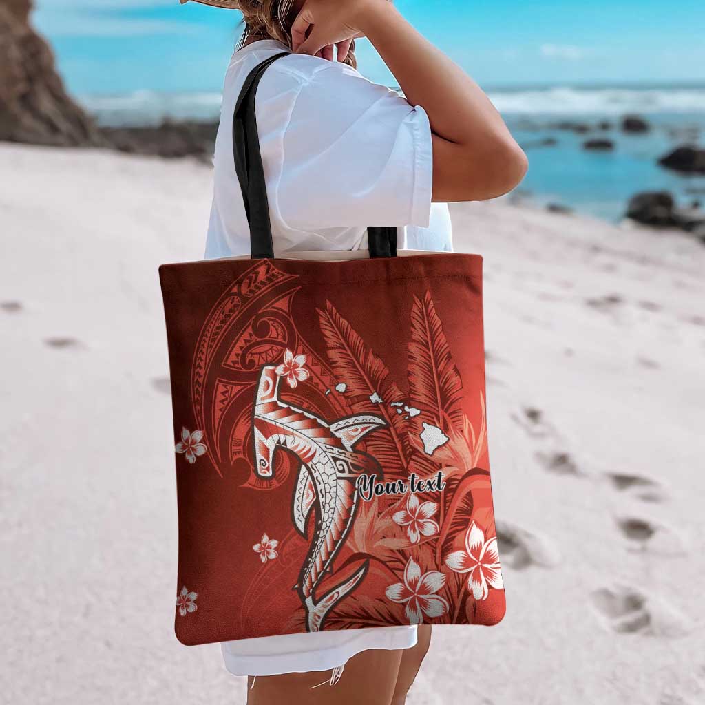 Personalized Hawaiian Maori Hammerhead Shark Tote Bag Ulaula Plumeria LT9 - Polynesian Pride