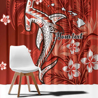 Personalized Hawaiian Maori Hammerhead Shark Window Curtain Ulaula Plumeria LT9 - Polynesian Pride