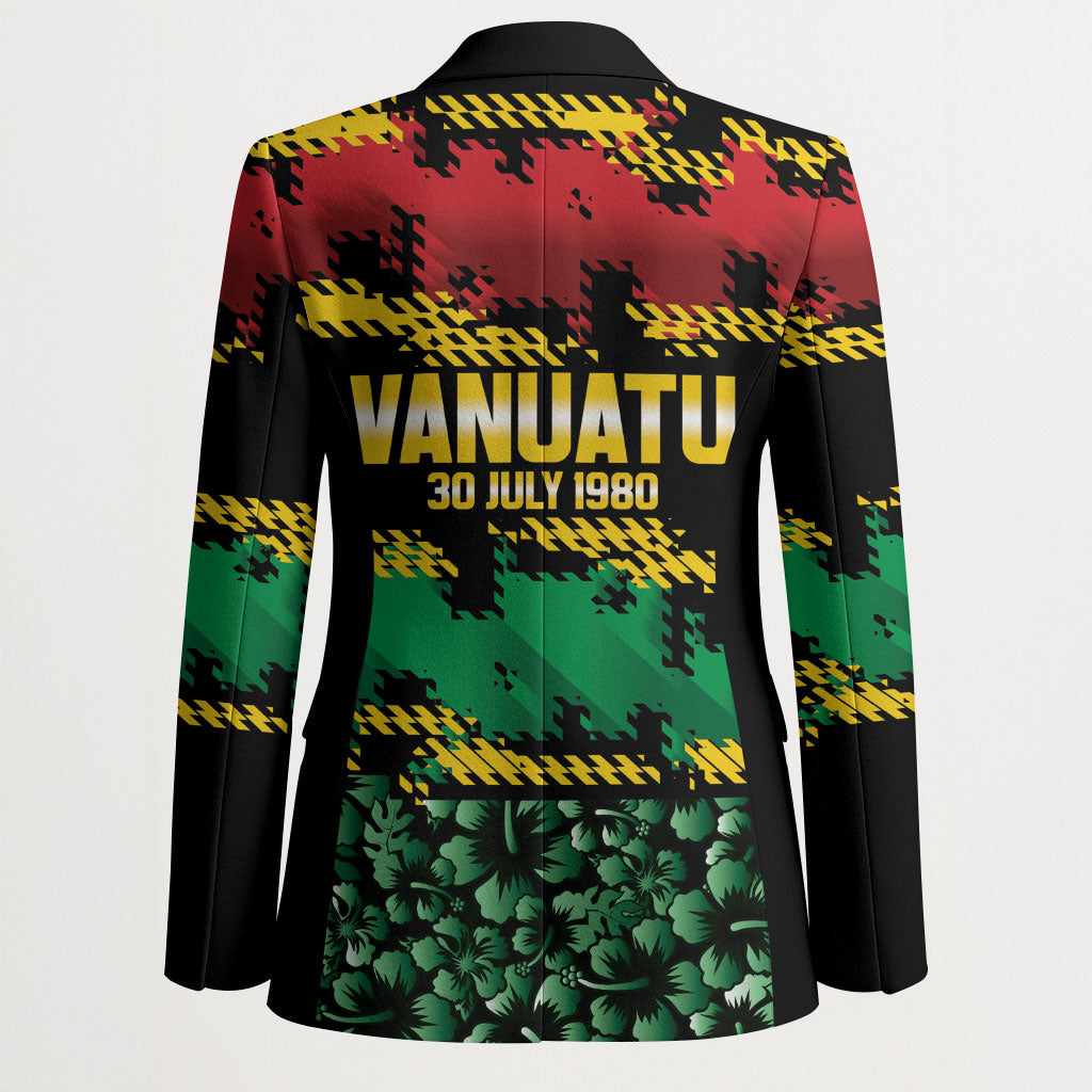 Vanuatu 46th Year Anniversary Blazer 30 July 1980 Hibiscus Seamless Pattern LT9 - Polynesian Pride
