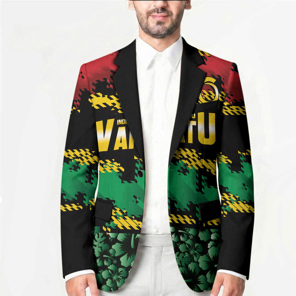 Vanuatu 46th Year Anniversary Blazer 30 July 1980 Hibiscus Seamless Pattern LT9 - Polynesian Pride