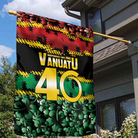 Vanuatu 46th Year Anniversary Garden Flag 30 July 1980 Hibiscus Seamless Pattern LT9 - Polynesian Pride