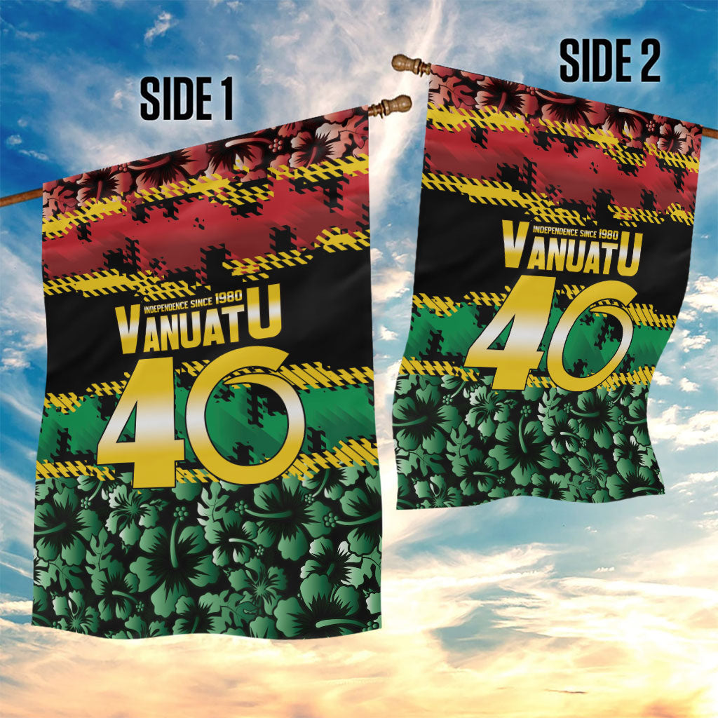 Vanuatu 46th Year Anniversary Garden Flag 30 July 1980 Hibiscus Seamless Pattern LT9 - Polynesian Pride