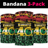Vanuatu 46th Year Anniversary Neck Gaiter 30 July 1980 Hibiscus Seamless Pattern LT9 package One Size: 25*50cm Black - Polynesian Pride