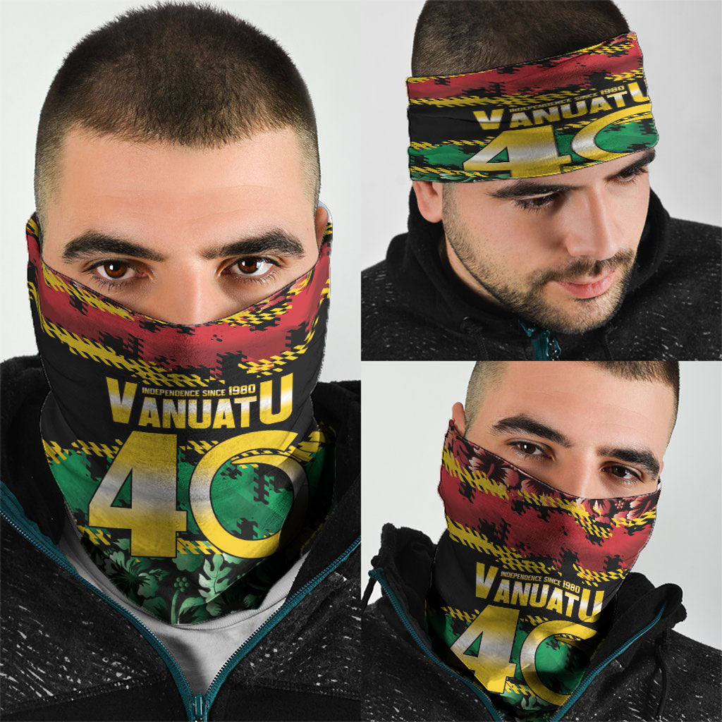 Vanuatu 46th Year Anniversary Neck Gaiter 30 July 1980 Hibiscus Seamless Pattern LT9 - Polynesian Pride