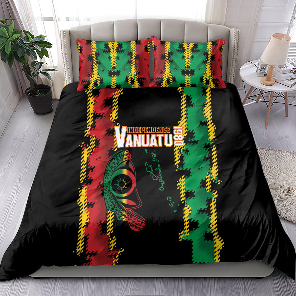 Vanuatu 46th Year Anniversary Bedding Set Tamtam Slit Drums Long God Yumi Stanap LT9 - Polynesian Pride