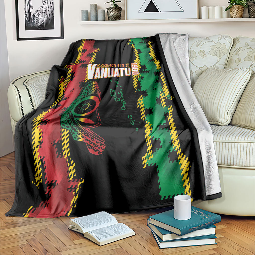 Vanuatu 46th Year Anniversary Blanket Tamtam Slit Drums Long God Yumi Stanap LT9 Black - Polynesian Pride