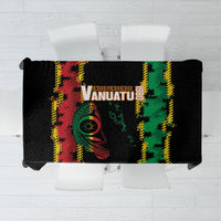 Vanuatu 46th Year Anniversary Tablecloth Tamtam Slit Drums Long God Yumi Stanap LT9 Black - Polynesian Pride