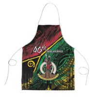 Vanuatu 46th Year Anniversary Apron Vintage Grunge Vanuatu Flag Heritage LT9 Black - Polynesian Pride