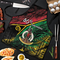 Vanuatu 46th Year Anniversary Apron Vintage Grunge Vanuatu Flag Heritage LT9 Black - Polynesian Pride