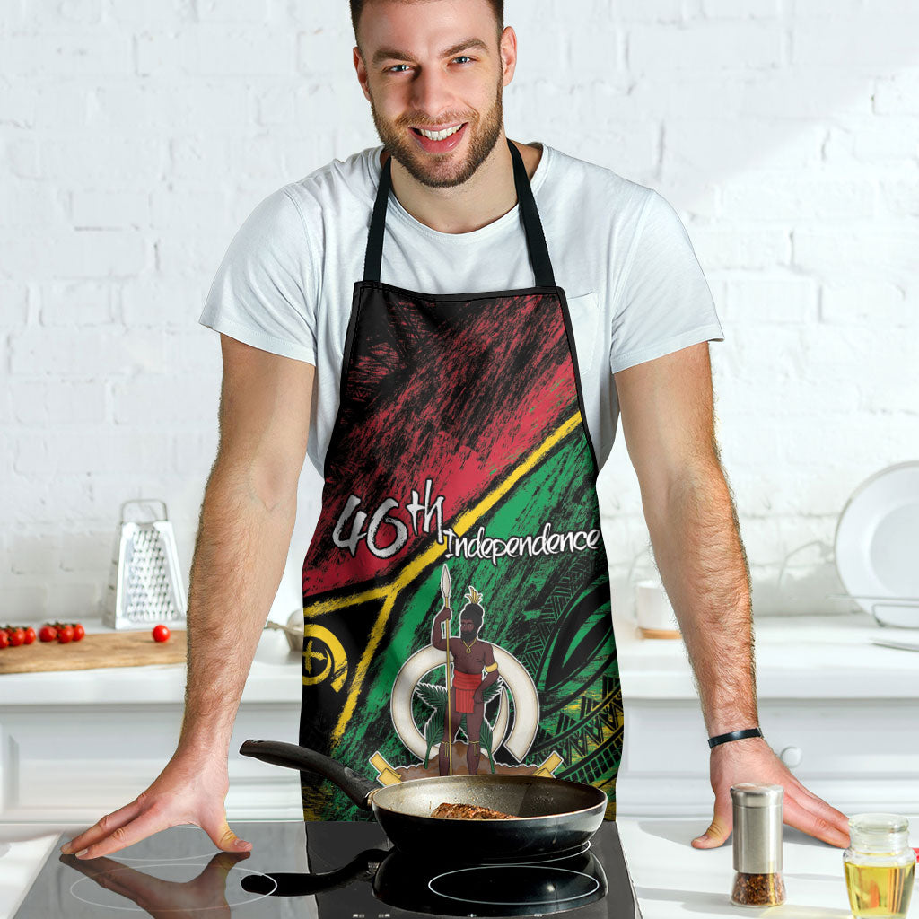 Vanuatu 46th Year Anniversary Apron Vintage Grunge Vanuatu Flag Heritage LT9 - Polynesian Pride
