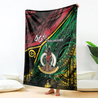 Vanuatu 46th Year Anniversary Blanket Vintage Grunge Vanuatu Flag Heritage LT9 - Polynesian Pride