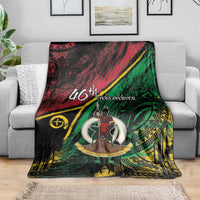 Vanuatu 46th Year Anniversary Blanket Vintage Grunge Vanuatu Flag Heritage LT9 - Polynesian Pride