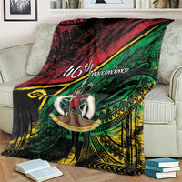 Vanuatu 46th Year Anniversary Blanket Vintage Grunge Vanuatu Flag Heritage LT9 - Polynesian Pride