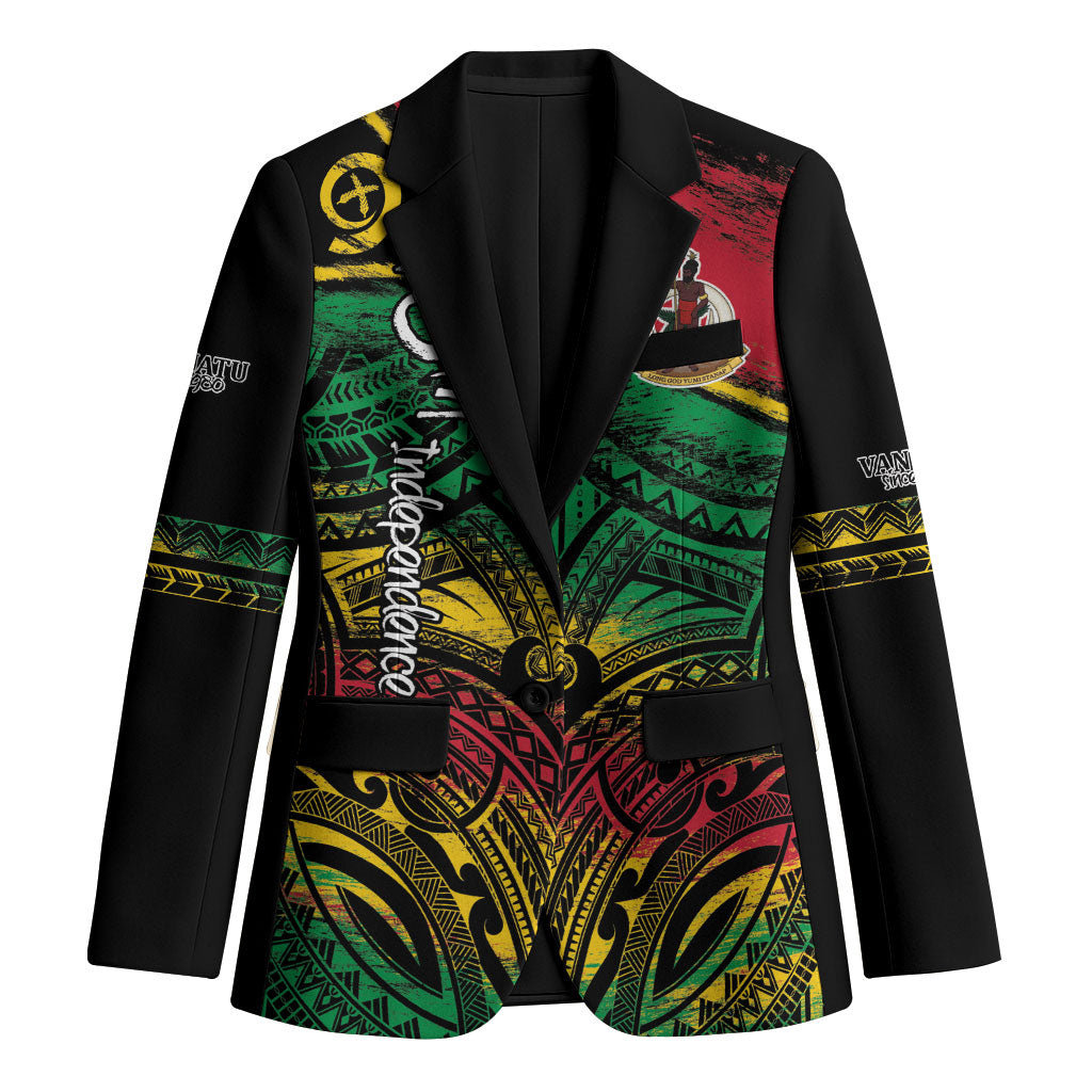 Vanuatu 46th Year Anniversary Blazer Vintage Grunge Vanuatu Flag Heritage LT9 Unisex Black - Polynesian Pride