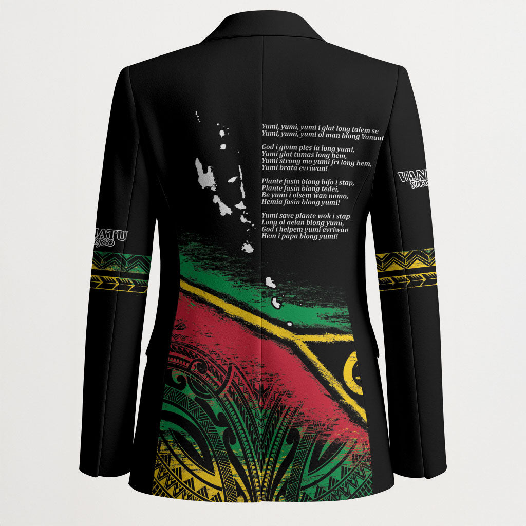 Vanuatu 46th Year Anniversary Blazer Vintage Grunge Vanuatu Flag Heritage LT9 - Polynesian Pride
