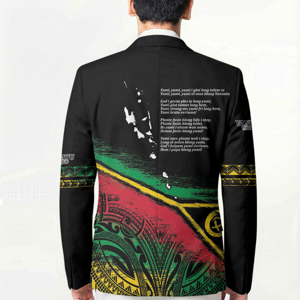 Vanuatu 46th Year Anniversary Blazer Vintage Grunge Vanuatu Flag Heritage LT9 - Polynesian Pride