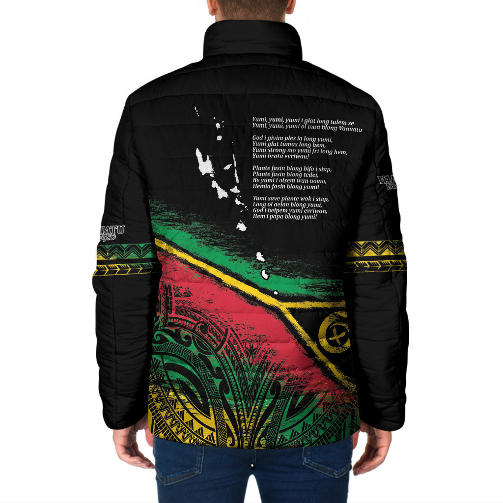 Vanuatu 46th Year Anniversary Padded Jacket Vintage Grunge Vanuatu Flag Heritage LT9 - Polynesian Pride