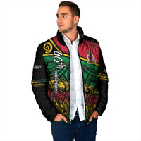 Vanuatu 46th Year Anniversary Padded Jacket Vintage Grunge Vanuatu Flag Heritage LT9 - Polynesian Pride