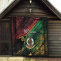 Vanuatu 46th Year Anniversary Quilt Vintage Grunge Vanuatu Flag Heritage LT9 - Polynesian Pride
