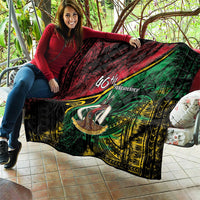 Vanuatu 46th Year Anniversary Quilt Vintage Grunge Vanuatu Flag Heritage LT9 - Polynesian Pride
