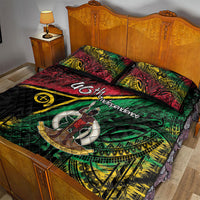 Vanuatu 46th Year Anniversary Quilt Bed Set Vintage Grunge Vanuatu Flag Heritage LT9 - Polynesian Pride