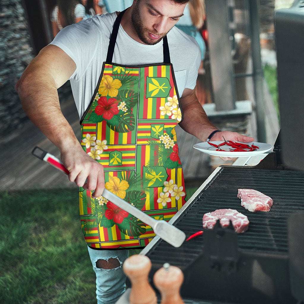Hawaii Kanaka Maoli Hibiscus Apron Hawaiian Flag Motif LT9 - Polynesian Pride