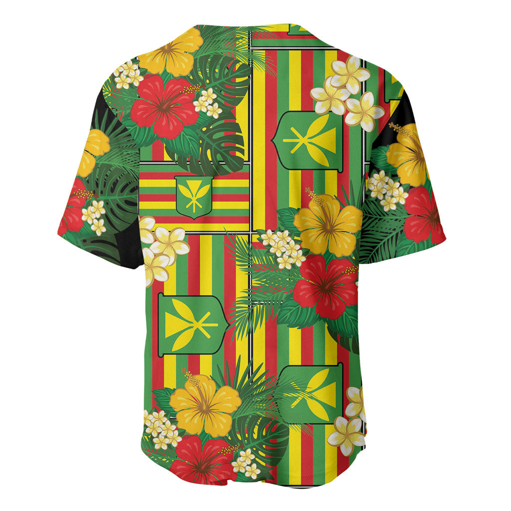 Hawaii Kanaka Maoli Hibiscus Baseball Jersey Hawaiian Flag Motif LT9 - Polynesian Pride