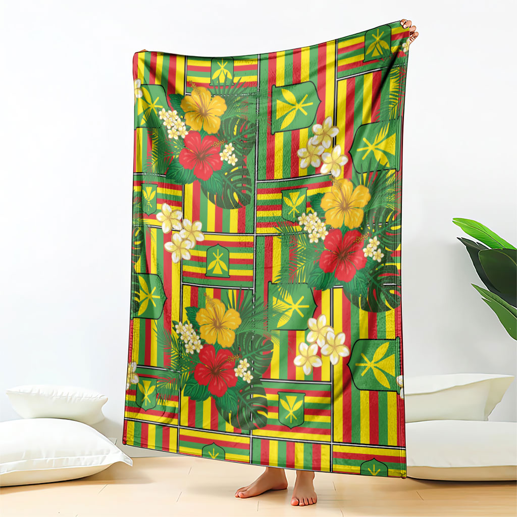 Hawaii Kanaka Maoli Hibiscus Blanket Hawaiian Flag Motif LT9 - Polynesian Pride