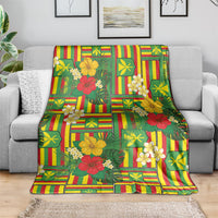 Hawaii Kanaka Maoli Hibiscus Blanket Hawaiian Flag Motif LT9 - Polynesian Pride