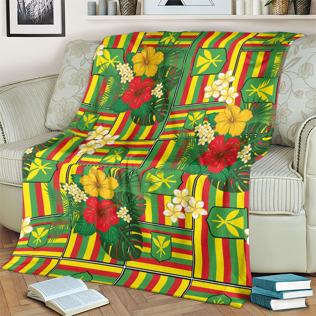 Hawaii Kanaka Maoli Hibiscus Blanket Hawaiian Flag Motif LT9 - Polynesian Pride