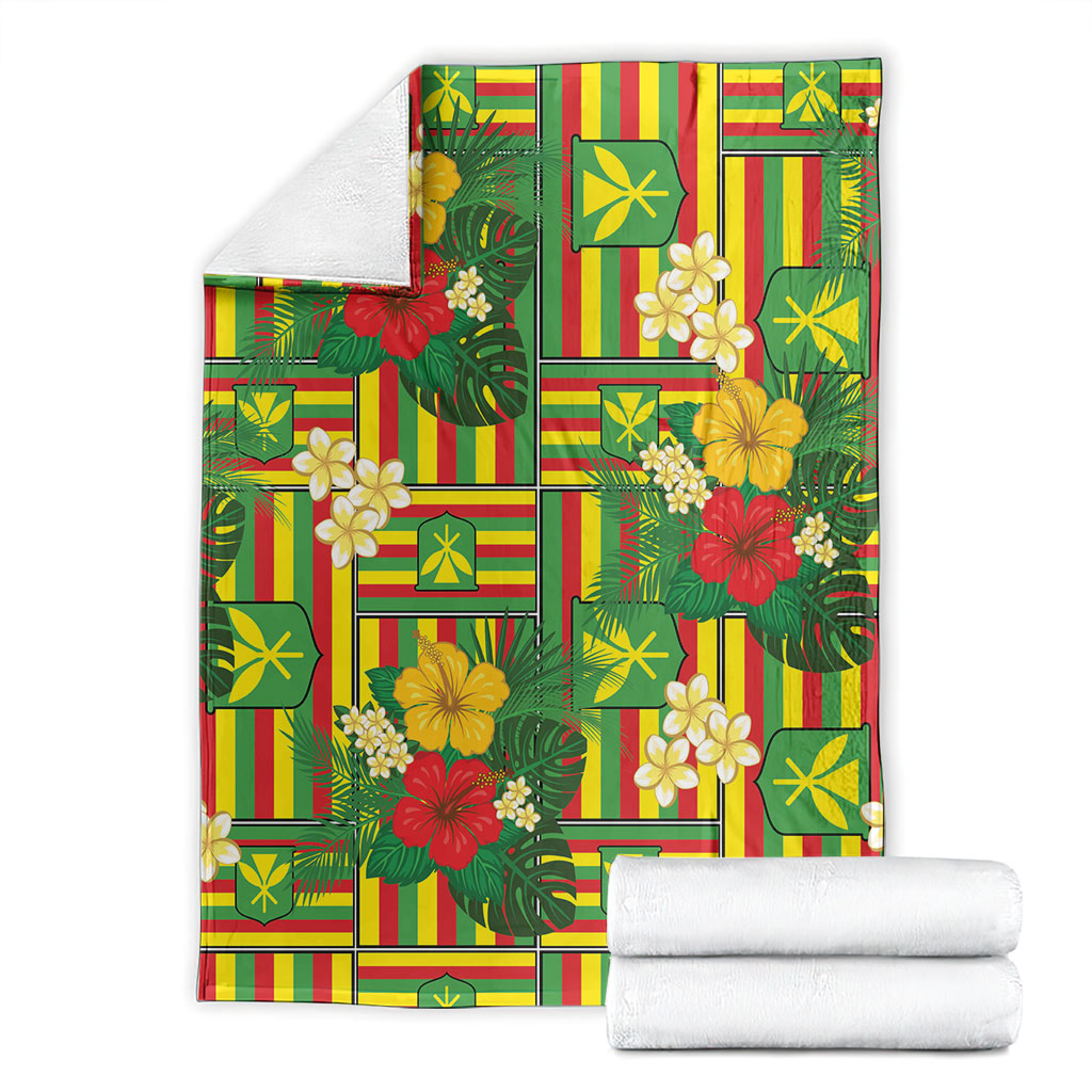 Hawaii Kanaka Maoli Hibiscus Blanket Hawaiian Flag Motif LT9 - Polynesian Pride