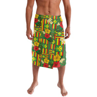 Hawaii Kanaka Maoli Hibiscus Lavalava Hawaiian Flag Motif LT9 Green - Polynesian Pride