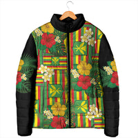 Hawaii Kanaka Maoli Hibiscus Padded Jacket Hawaiian Flag Motif LT9 - Polynesian Pride
