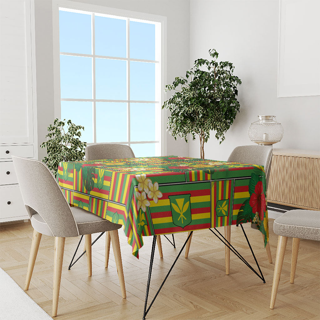 Hawaii Kanaka Maoli Hibiscus Tablecloth Hawaiian Flag Motif LT9 - Polynesian Pride