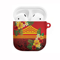 Hawaii Ku Kia'i Mauna AirPods Case Hibiscus Kakau Pattern LT9 Red - Polynesian Pride