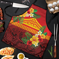 Hawaii Ku Kia'i Mauna Apron Hibiscus Kakau Pattern LT9 Red - Polynesian Pride