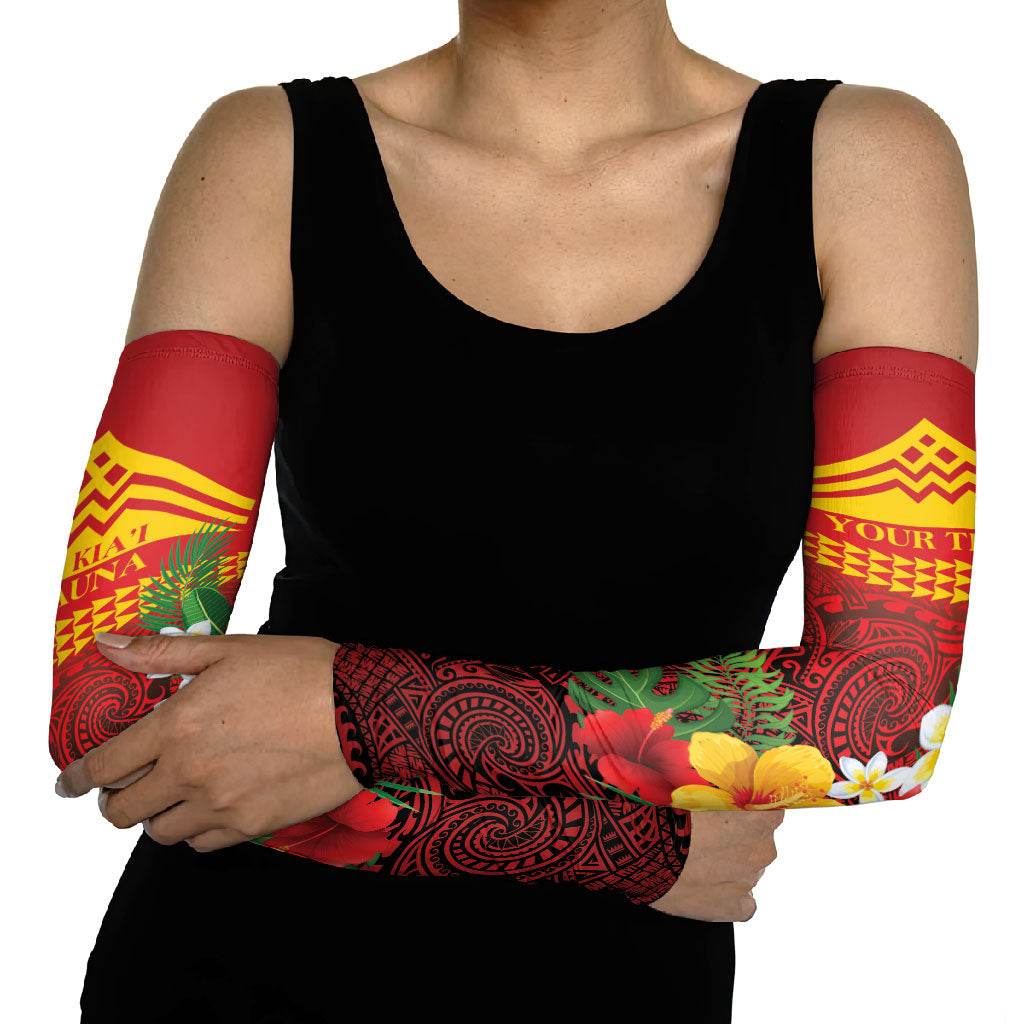 Hawaii Ku Kia'i Mauna Personalized Arm Sleeves Hibiscus Kakau Pattern LT9 - Polynesian Pride