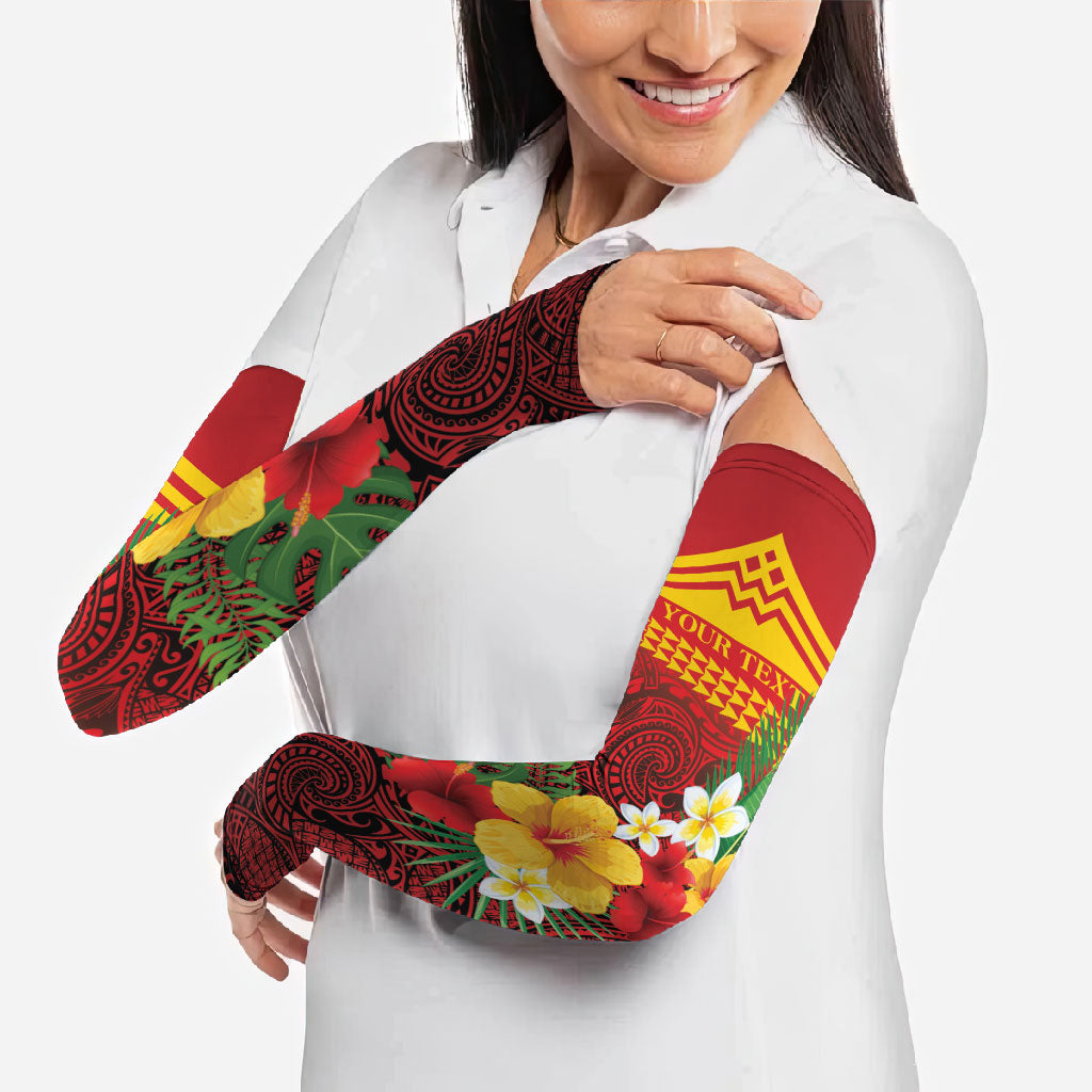 Hawaii Ku Kia'i Mauna Personalized Arm Sleeves Hibiscus Kakau Pattern LT9 - Polynesian Pride