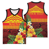 Hawaii Ku Kia'i Mauna Personalized Basketball Jersey Hibiscus Kakau Pattern LT9 - Polynesian Pride