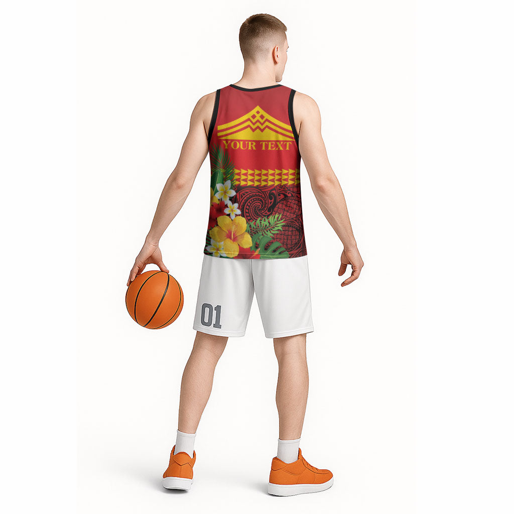Hawaii Ku Kia'i Mauna Personalized Basketball Jersey Hibiscus Kakau Pattern LT9 - Polynesian Pride