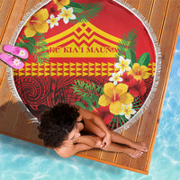 Hawaii Ku Kia'i Mauna Beach Blanket Hibiscus Kakau Pattern LT9 - Polynesian Pride
