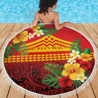 Hawaii Ku Kia'i Mauna Beach Blanket Hibiscus Kakau Pattern LT9 - Polynesian Pride